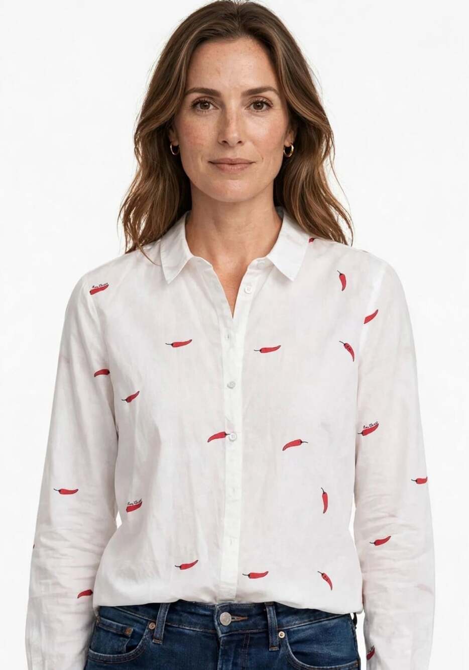 Scotch & Soda Amsterdams Blauw Spicy Sunday Chili Pepper Shirt